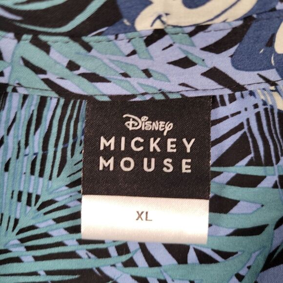 Disney Mickey Mouse Hawaiian Shirt Mens XL Floral All Over Print Rayon Tropical - Picture 3 of 8